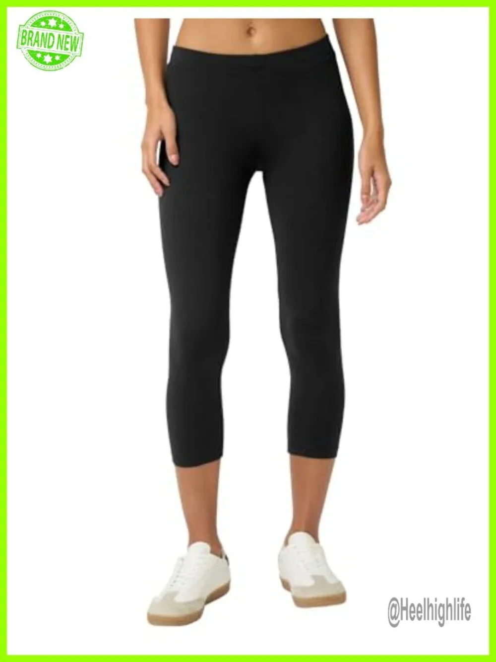Soft Cotton Capri Leggings for Women, High Rise Pull On Casual Athletic Pants